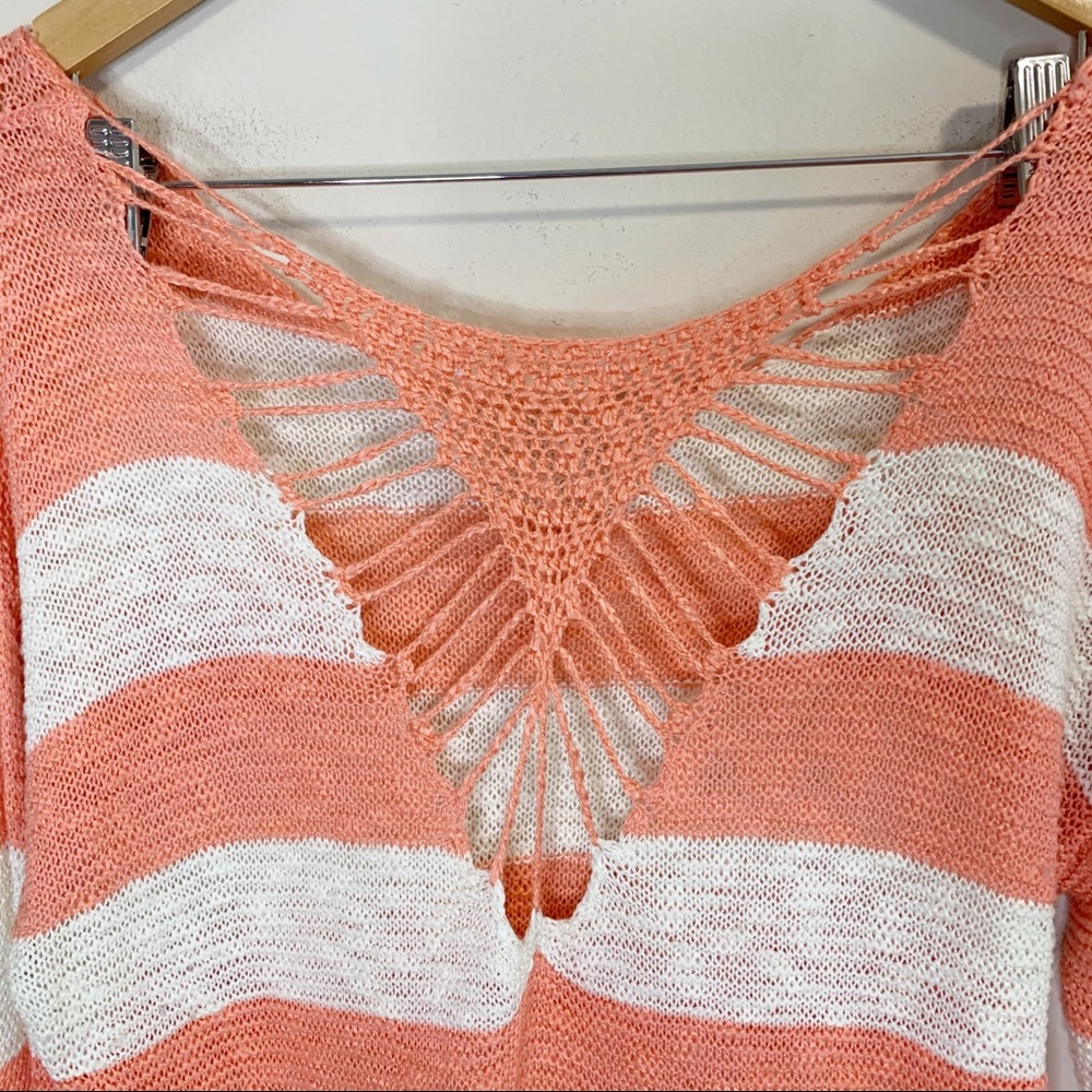 ⭐️Tobi Caught In Action Sweater Peach Stripe - Picture 6 of 8